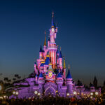 Night performances near Sleeping Beauty castle in Disneyland Par